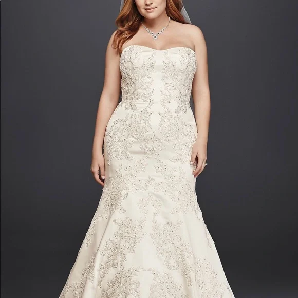 Oleg Cassini | Dresses | Oleg Cassini Satin Trumpet Wedding Dress With Lace | Poshmark Oleg Cassini | Dresses | Oleg Cassini Satin Trumpet Wedding Dress With Lace | Poshmark